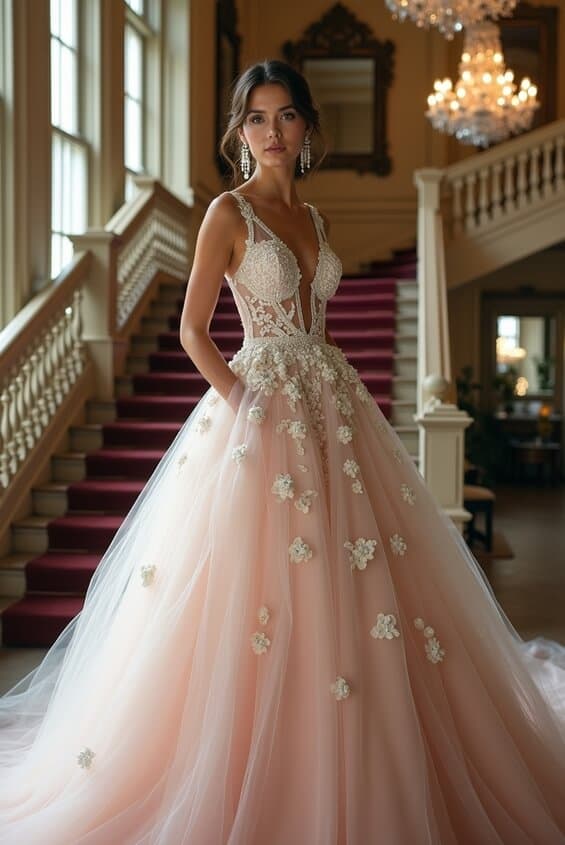 Modern Romantic wedding dress style