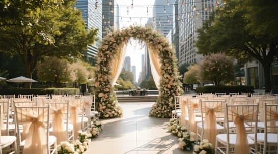 Modern/Urban Space venue wedding dress